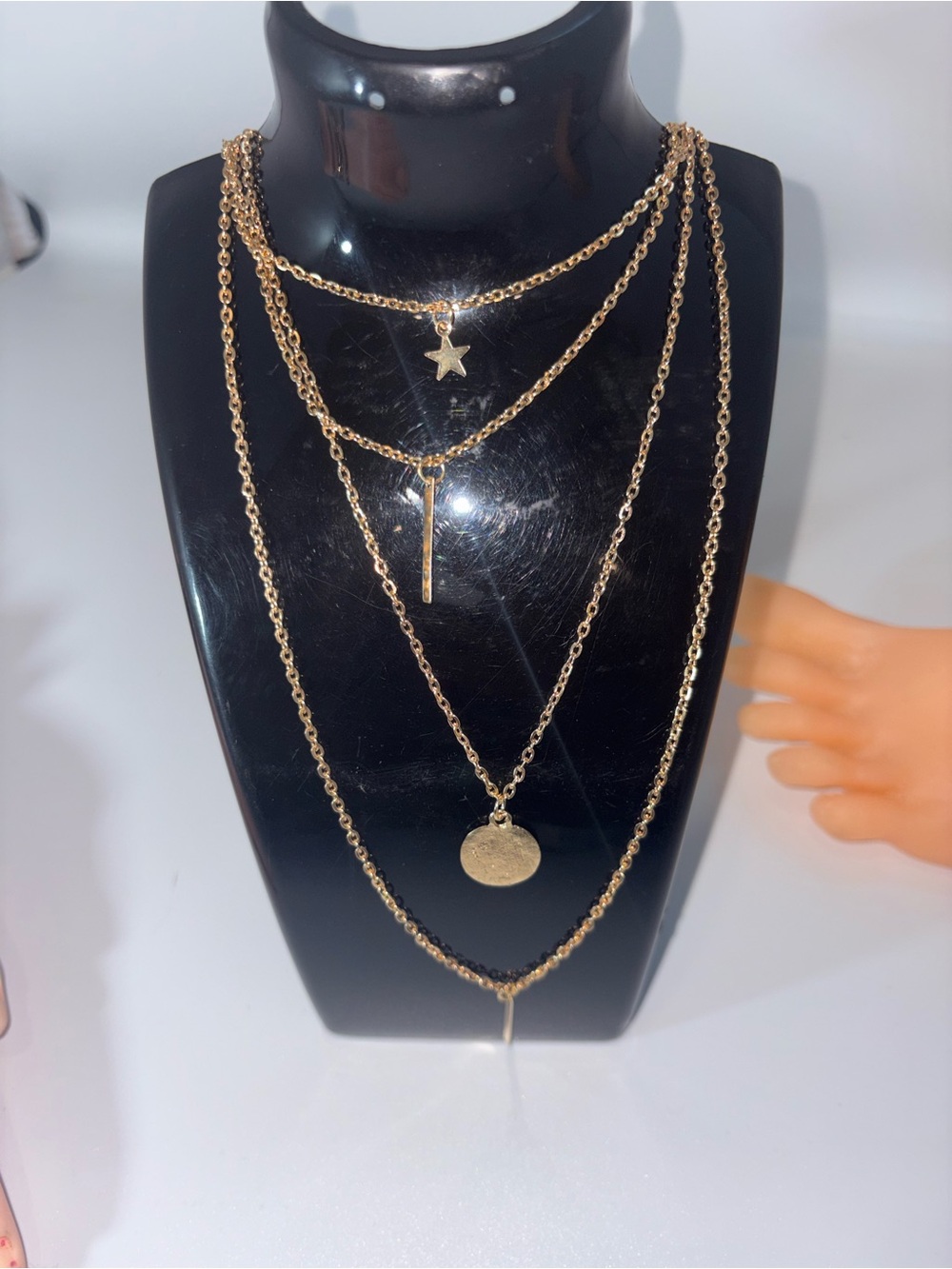 Layered Gold-Star and Disc Necklace Set - Women Jewelry